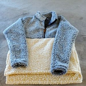 NWOT Blue/Cream Sherpa Sweater
